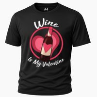 Wine is My Valentine Funny Valentine's Day Cooling Performance Crew T-Shirt