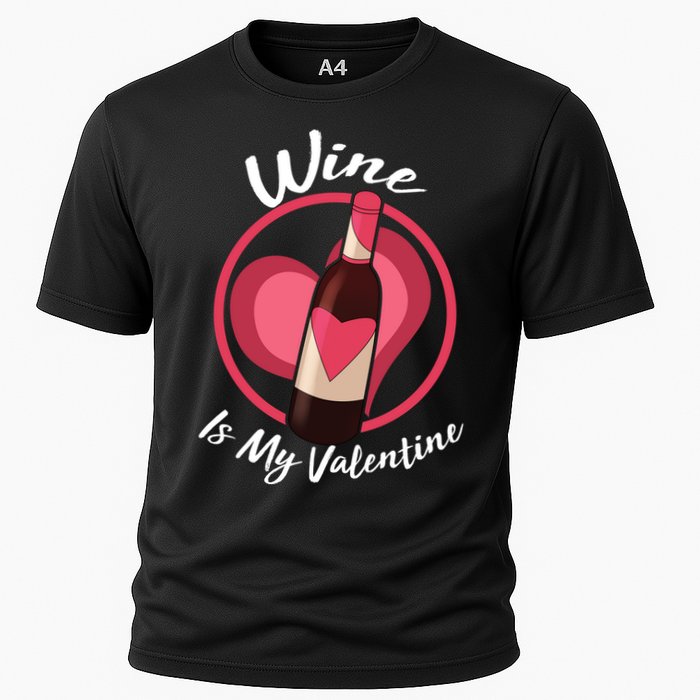 Wine is My Valentine Funny Valentine's Day Cooling Performance Crew T-Shirt