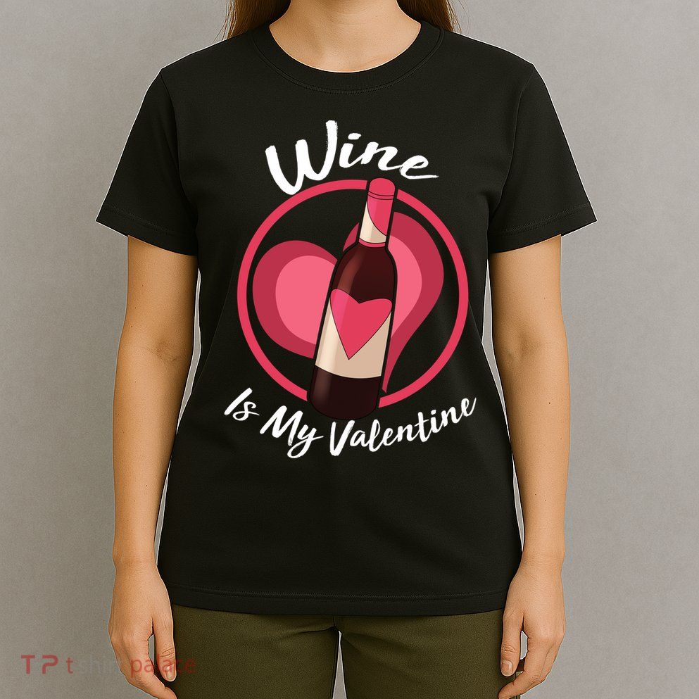 Wine is My Valentine Funny Valentine's Day T-Shirt