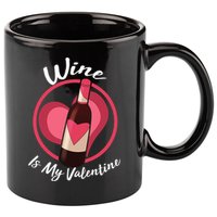Wine is My Valentine Funny Valentine's Day 11oz C Handle Ceramic Mug