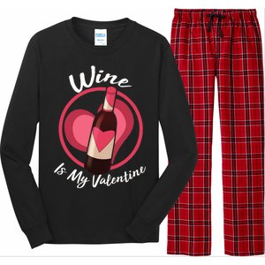 Wine is My Valentine Funny Valentine's Day Long Sleeve Pajama Set