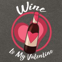 Wine is My Valentine Funny Valentine's Day Cotton Canvas Backpack