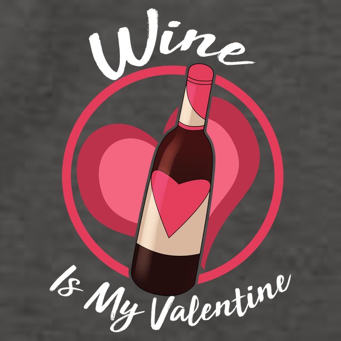 Wine is My Valentine Funny Valentine's Day Vector Backpack