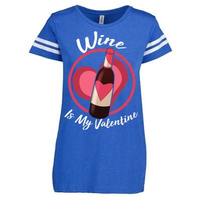 Wine is My Valentine Funny Valentine's Day Enza Ladies Jersey Football T-Shirt