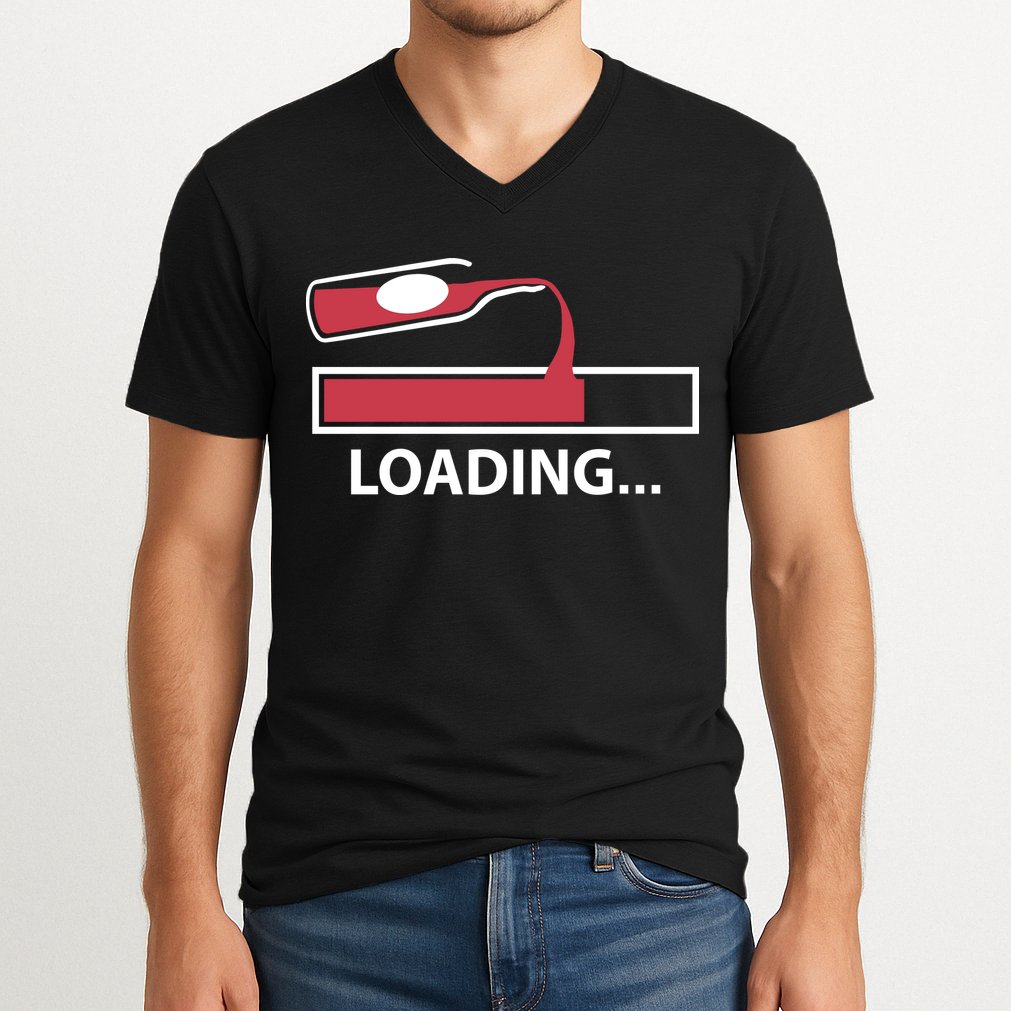 Wine Loading V-Neck T-Shirt