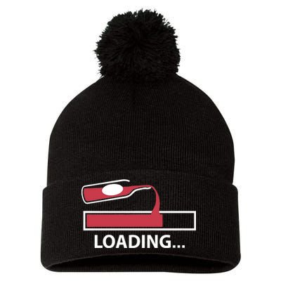 Wine Loading Pom Pom 12in Knit Beanie