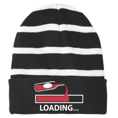 Wine Loading Striped Beanie with Solid Band