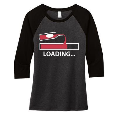 Wine Loading Women's Tri-Blend 3/4-Sleeve Raglan Shirt