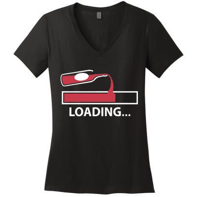 Wine Loading Women's V-Neck T-Shirt