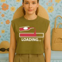 Wine Loading Garment-Dyed Women's Muscle Tee