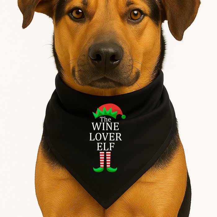 Wine Lover Elf Family Matching Christmas USA-Made Doggie Bandana