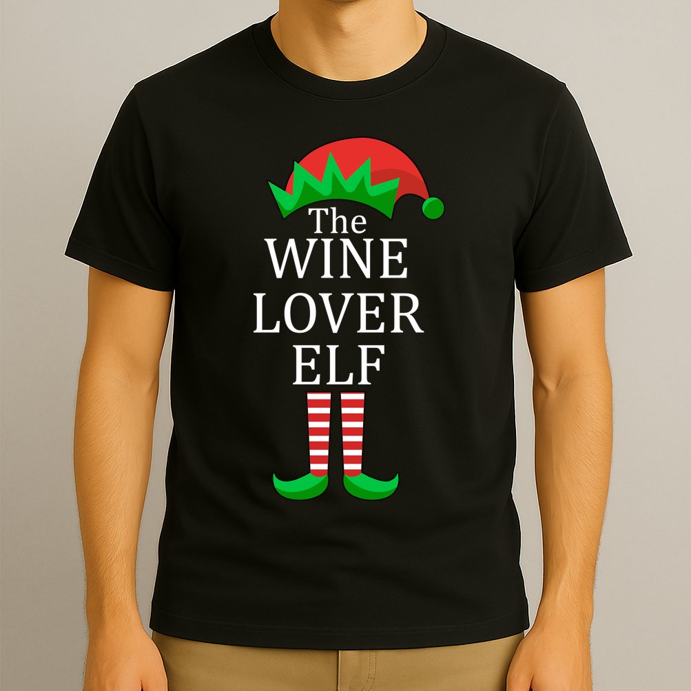 Wine Lover Elf Family Matching Christmas T-Shirt
