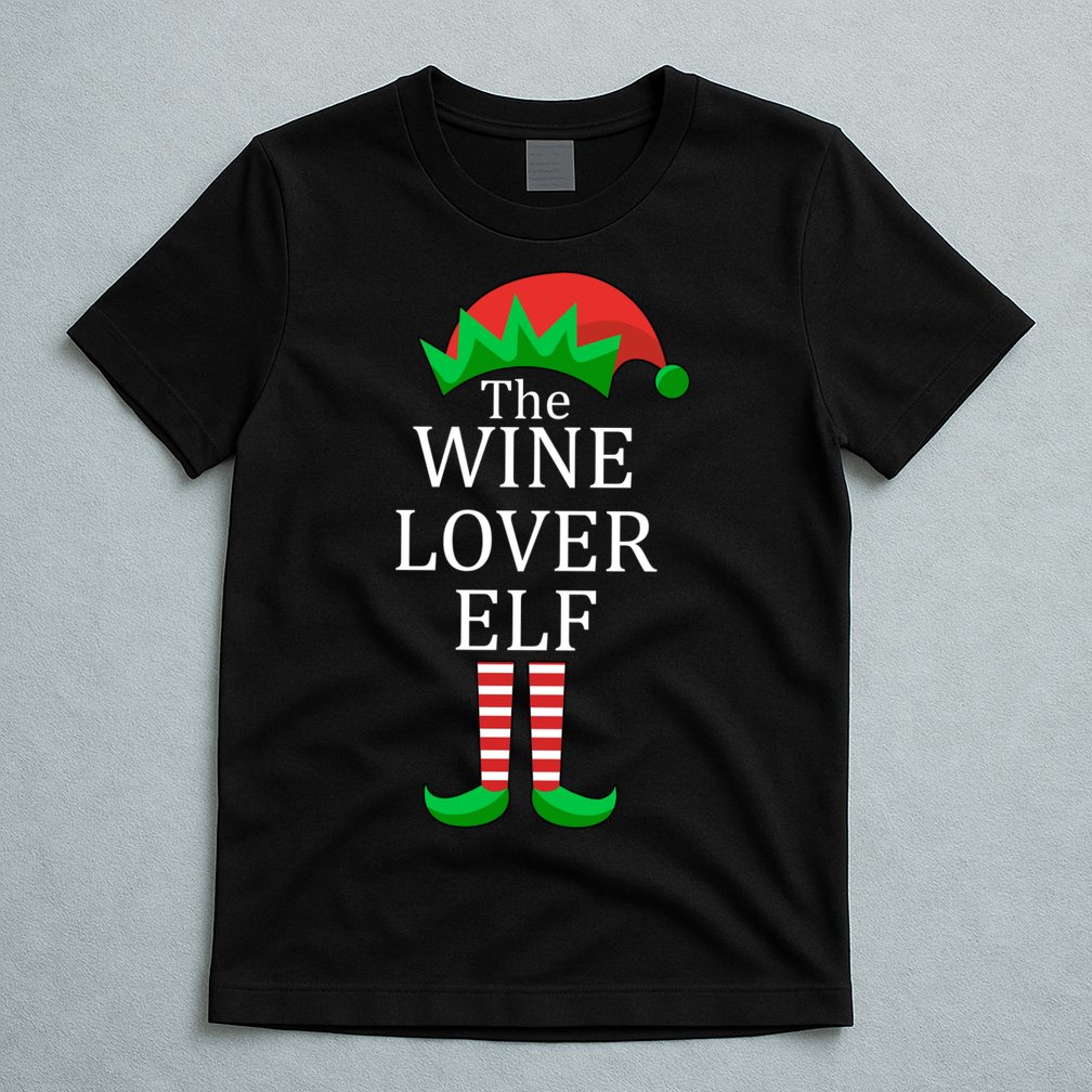 Wine Lover Elf Family Matching Christmas T-Shirt