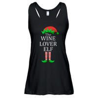 Wine Lover Elf Family Matching Christmas Ladies Essential Flowy Tank