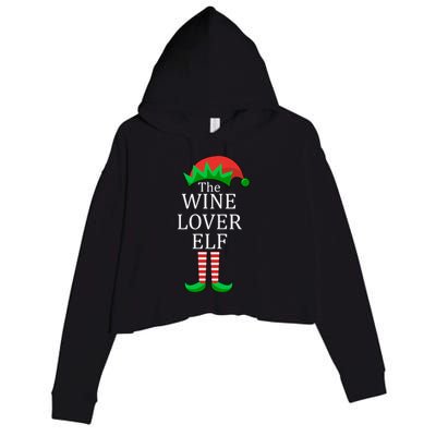 Wine Lover Elf Family Matching Christmas Crop Fleece Hoodie