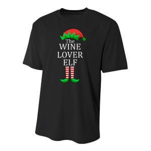 Wine Lover Elf Family Matching Christmas Youth Performance Sprint T-Shirt