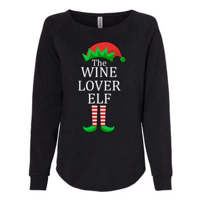 Wine Lover Elf Family Matching Christmas Womens California Wash Sweatshirt