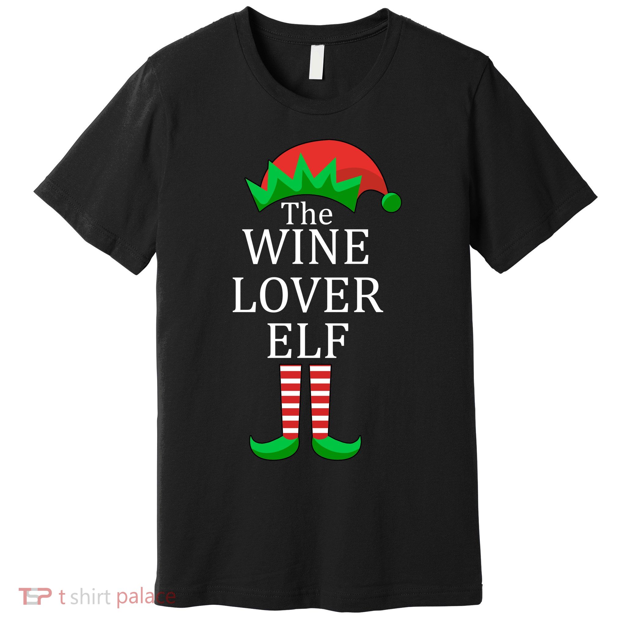 Wine Lover Elf Family Matching Christmas Premium T-Shirt