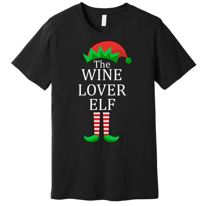 Wine Lover Elf Family Matching Christmas Premium T-Shirt