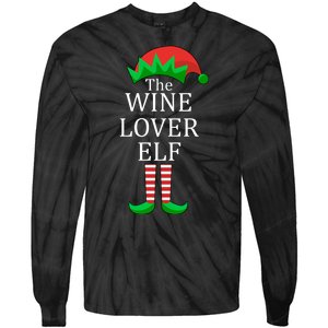 Wine Lover Elf Family Matching Christmas Tie-Dye Long Sleeve Shirt