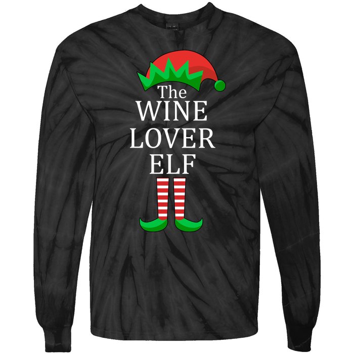 Wine Lover Elf Family Matching Christmas Tie-Dye Long Sleeve Shirt