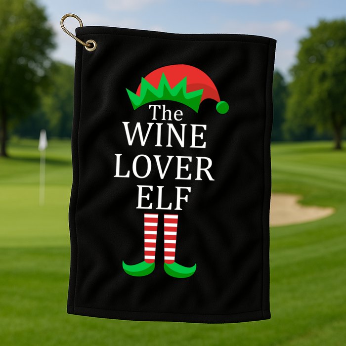 Wine Lover Elf Family Matching Christmas Golf Towel