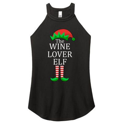 Wine Lover Elf Family Matching Christmas Women's Perfect Tri Rocker Tank