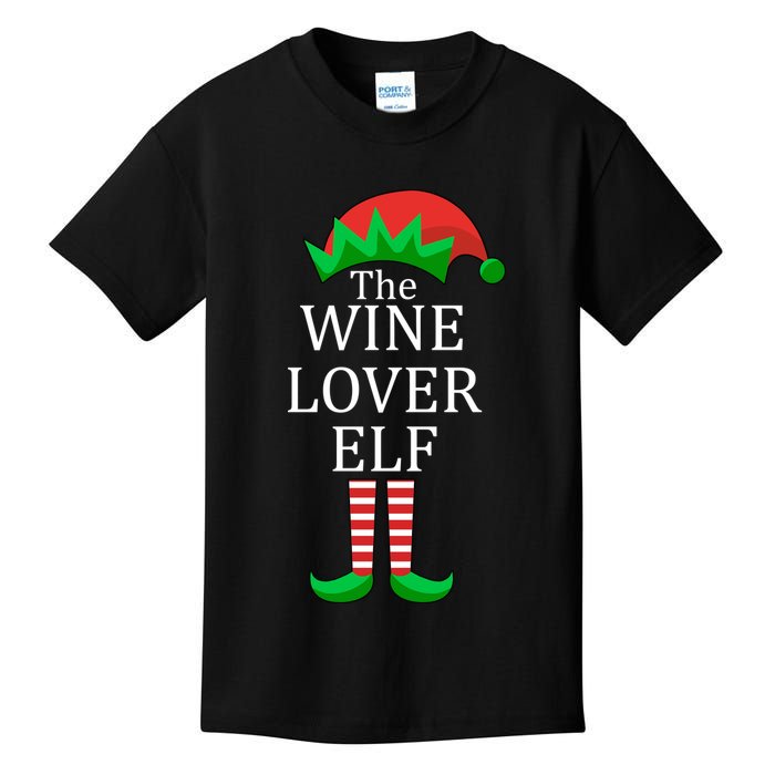 Wine Lover Elf Family Matching Christmas Kids T-Shirt