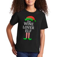 Wine Lover Elf Family Matching Christmas Kids T-Shirt
