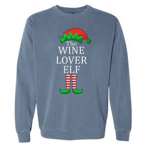 Wine Lover Elf Family Matching Christmas Garment-Dyed Sweatshirt