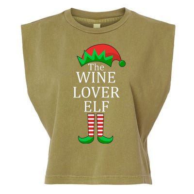 Wine Lover Elf Family Matching Christmas Garment-Dyed Women's Muscle Tee