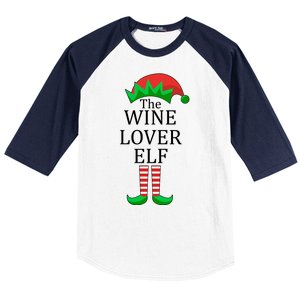 Wine Lover Elf Family Matching Christmas Baseball Sleeve Shirt