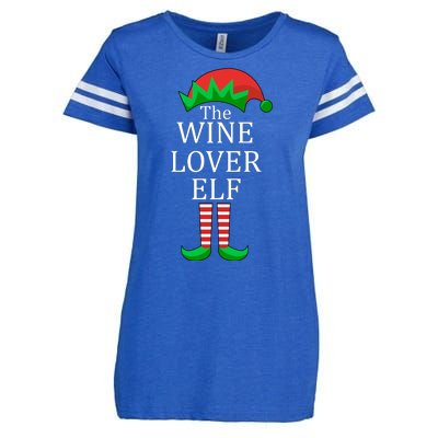 Wine Lover Elf Family Matching Christmas Enza Ladies Jersey Football T-Shirt