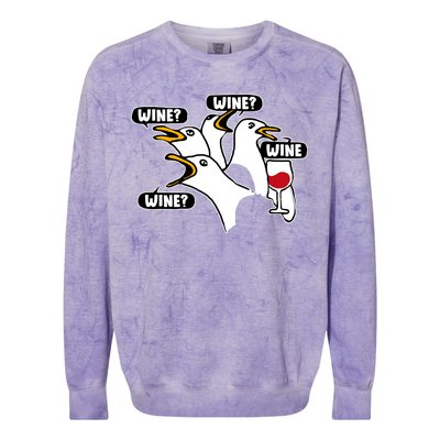 Wine Seagulls Colorblast Crewneck Sweatshirt