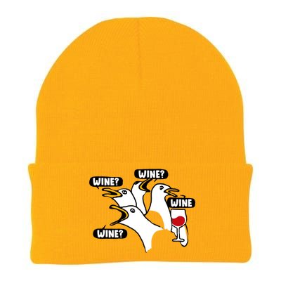 Wine Seagulls Knit Cap Winter Beanie