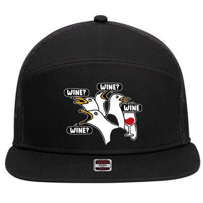 Wine Seagulls 7 Panel Mesh Trucker Snapback Hat