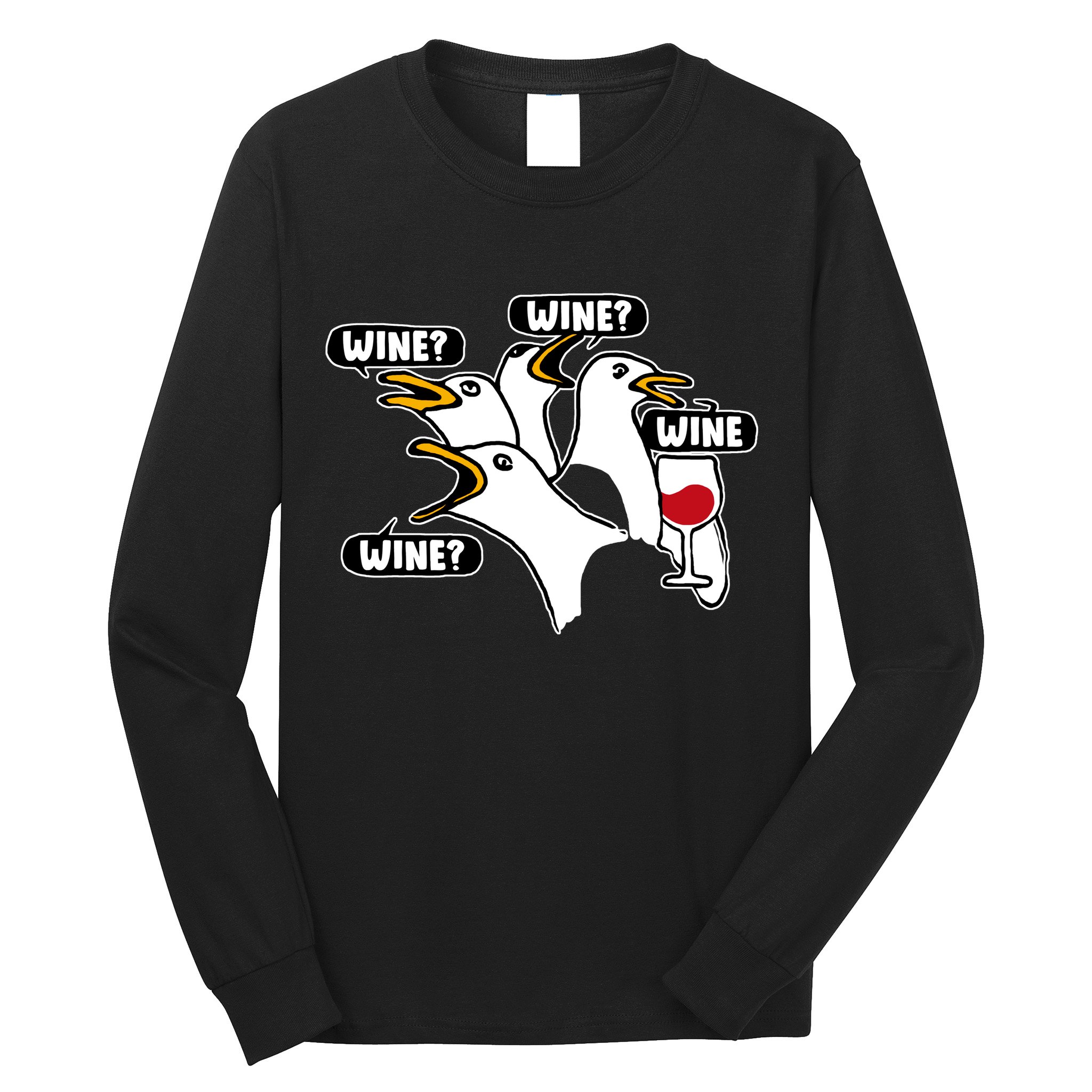 Wine Seagulls Long Sleeve Shirt