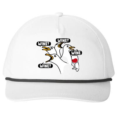 Wine Seagulls Snapback Five-Panel Rope Hat