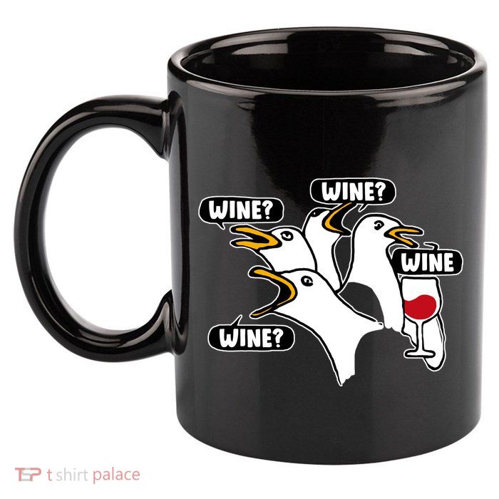 Wine Seagulls 11oz C Handle Ceramic Mug