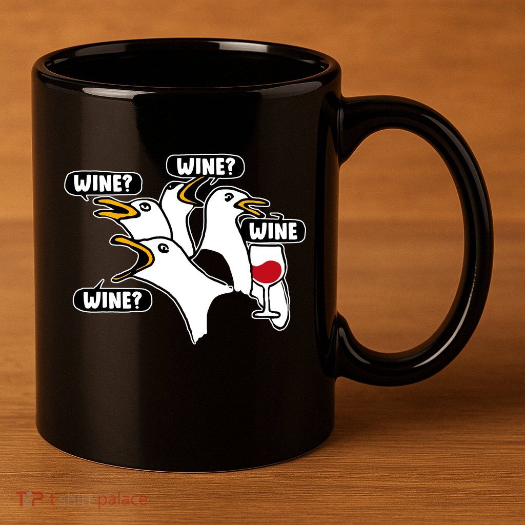Wine Seagulls 11oz C Handle Ceramic Mug