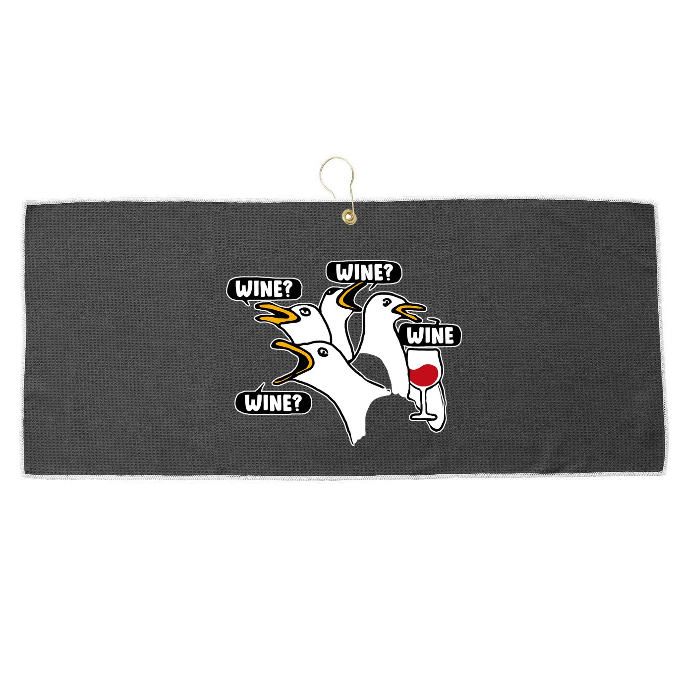 Wine Seagulls Large Microfiber Waffle Golf Towel