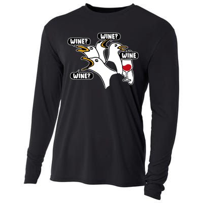 Wine Seagulls Cooling Performance Long Sleeve Crew