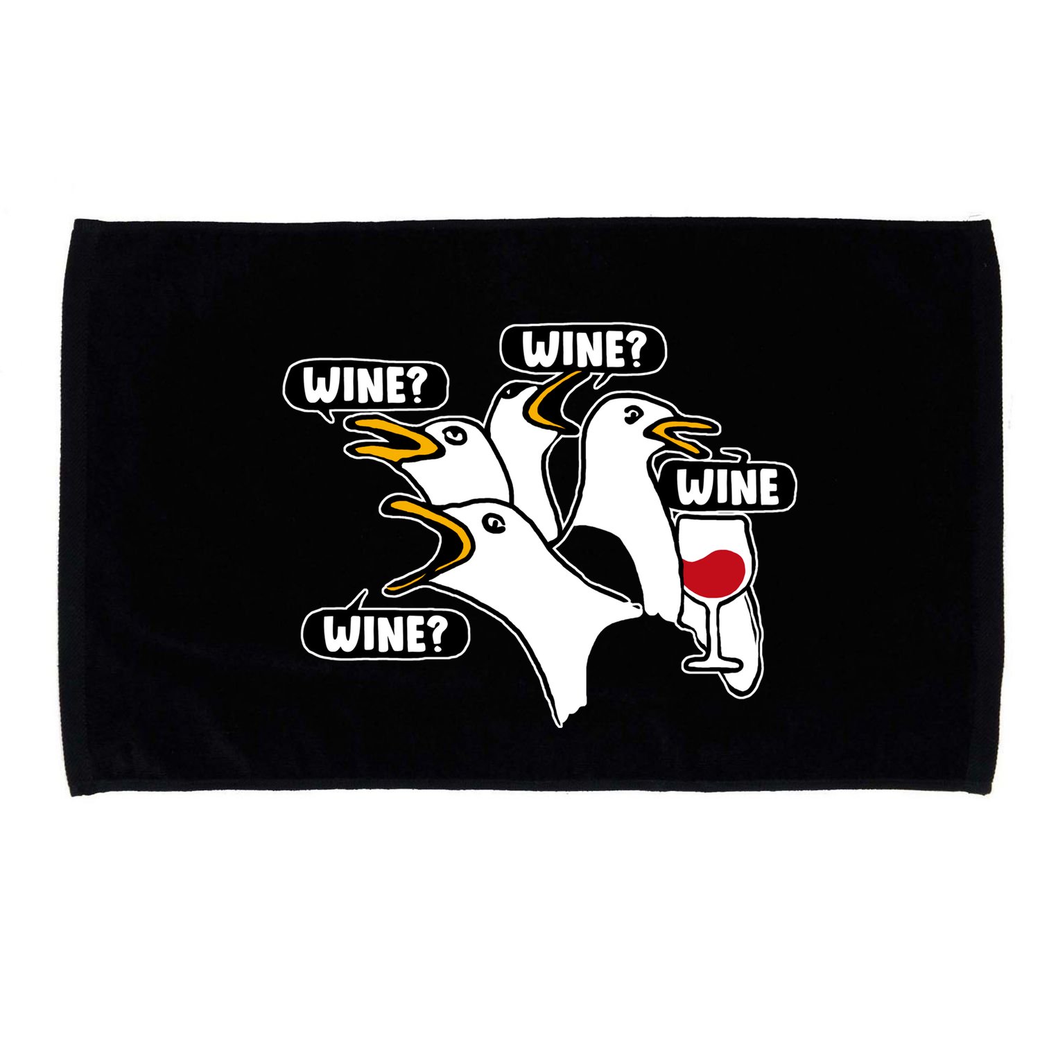 Wine Seagulls Microfiber Hand Towel
