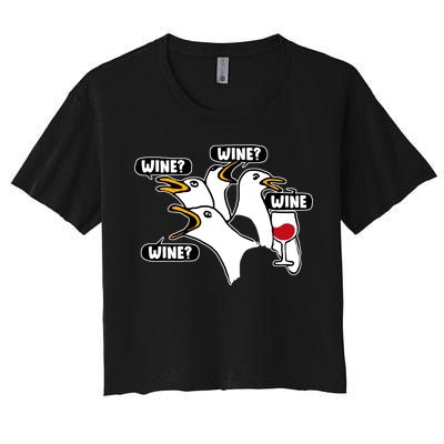 Wine Seagulls Women's Crop Top Tee