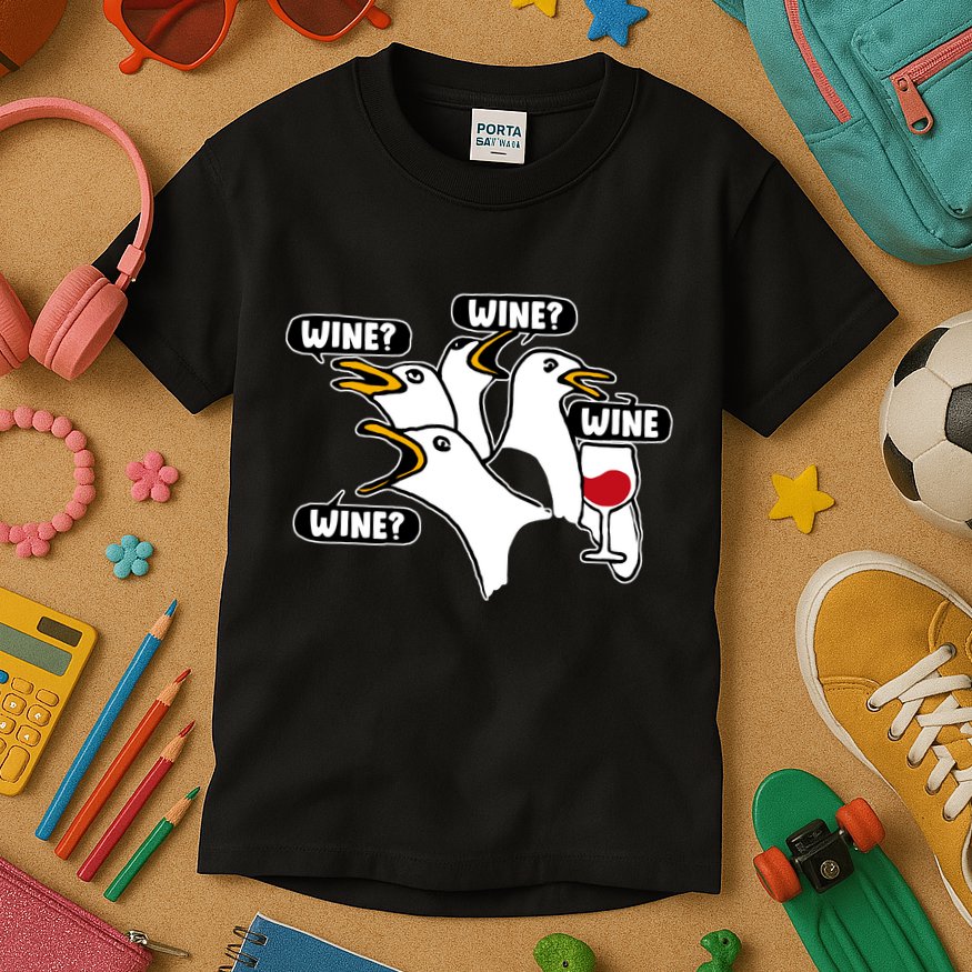 Wine Seagulls Kids T-Shirt