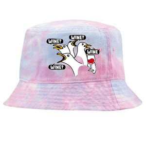 Wine Seagulls Tie-Dyed Bucket Hat