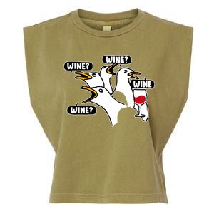 Wine Seagulls Garment-Dyed Women's Muscle Tee