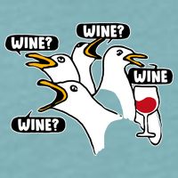 Wine Seagulls Sueded Cloud Jersey T-Shirt