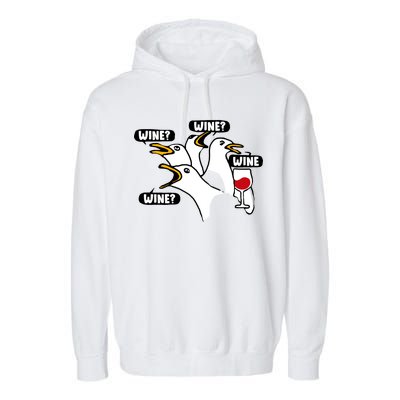 Wine Seagulls Garment-Dyed Fleece Hoodie