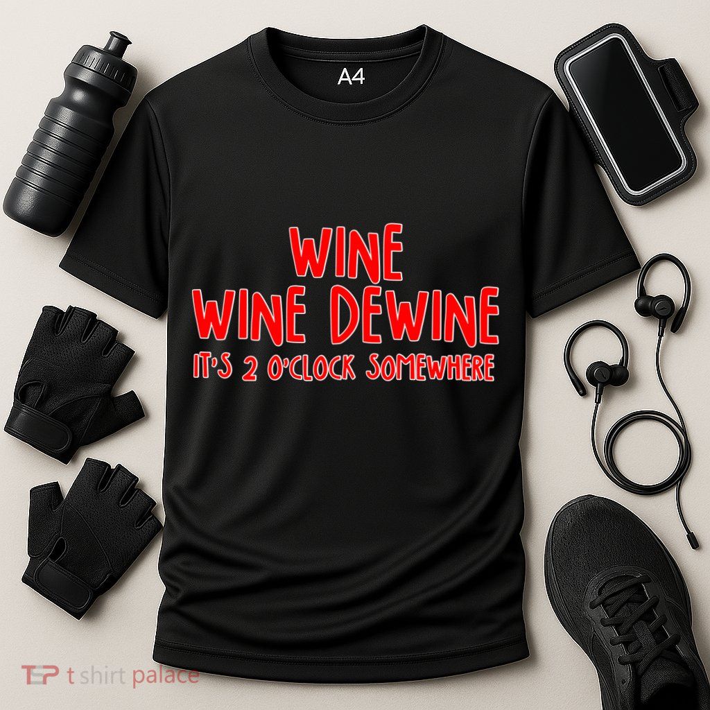 Wine Wine Dewine It's 2 O'Clock Somewhere Performance Shirt